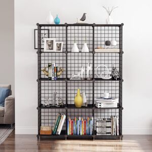Rebrilliant Cyd 125cm H x 93cm W Steel Cube Bookcase Black Rebrilliant Cyd 125cm H x 93cm W Steel Cube Bookcase Black