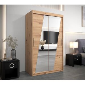 Latitude Run Aayesha 2 Door Manufactured Wood Wardrobe Artisan Oak 200 H x 120 W x 62 D cm Latitude Run Aayesha 2 Door Manufactured Wood Wardrobe Artisan Oak 200 H x 120 W x 62 D cm