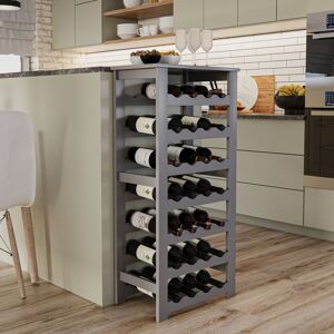 ClassicLiving Abderahmane Solid Wood Freestanding Wine Bottle Rack Grey 42.52cm H X 18.50cm W X 11.42cm D ClassicLiving Abderahmane Solid Wood Freestanding Wine Bottle Rack Grey 42.52cm H X 18.50cm W X 11.42cm D