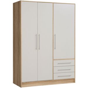 Zipcode Design Ingram 3 Door Wardrobe Sonoma Oak/White 144.6cm W Zipcode Design Ingram 3 Door Wardrobe Sonoma Oak/White 144.6cm W