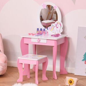 Harriet Bee Kids Dressing Table Set with Mirror Pink 90cm H X 49cm W X 34cm D Harriet Bee Kids Dressing Table Set with Mirror Pink 90cm H X 49cm W X 34cm D