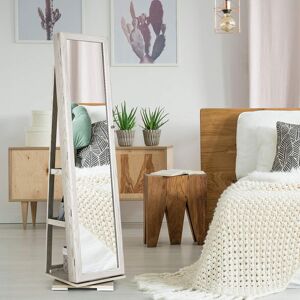 Zipcode Design Darvone Jewelry Armoire with Mirror White 161cm H X 39cm W X 39cm D Zipcode Design Darvone Jewelry Armoire with Mirror White 161cm H X 39cm W X 39cm D