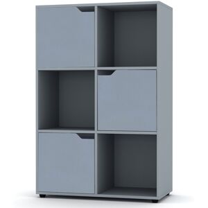 Ebern Designs 6 Cube Grey Bookcases + 3 Grey Doors Grey 90.5cm H X 60cm W X 29cm D Ebern Designs 6 Cube Grey Bookcases + 3 Grey Doors Grey 90.5cm H X 60cm W X 29cm D