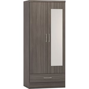Zipcode Design Cascio 2 Door Wardrobe Black Wood Grain 182.5cm H X 78cm W X 52cm D Zipcode Design Cascio 2 Door Wardrobe Black Wood Grain 182.5cm H X 78cm W X 52cm D