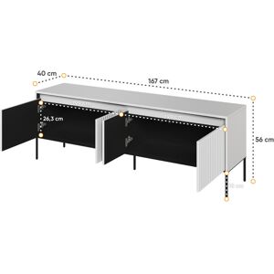 Brayden Studio Alterizio TV Stand White/Black 167cm W Brayden Studio Alterizio TV Stand White/Black 167cm W