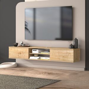 Brayden Studio Bonacci Floating Tv Stand Up To 80" Tv's Wall Mounted Media Console Oak Wood 78" Brayden Studio Bonacci Floating Tv Stand Up To 80" Tv's Wall Mounted Media Console Oak Wood 78"