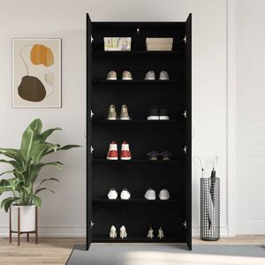Brayden Studio Shoe Cabinet With Door 80 X 35.5 X 180 Cm Engineered Wood Dark Black 12 Brayden Studio Shoe Cabinet With Door 80 X 35.5 X 180 Cm Engineered Wood Dark Black 12