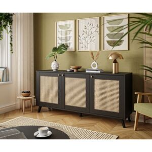 17 Stories Three-Door Sideboard VIENNA 3D Black;Beige 72cm H X 154cm W X 40cm D 17 Stories Three-Door Sideboard VIENNA 3D Black;Beige 72cm H X 154cm W X 40cm D