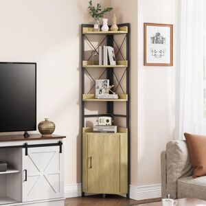 Rio Corner Shelf 4 Tiers Oak Color 178.9cm H X 32cm W Rio Corner Shelf 4 Tiers Oak Color 178.9cm H X 32cm W