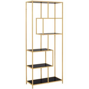 Fairmont Park 185cm H x 77cm W Metal Geometric Bookcase Black;Gold 185cm H X 77cm W X 35cm D Fairmont Park 185cm H x 77cm W Metal Geometric Bookcase Black;Gold 185cm H X 77cm W X 35cm D