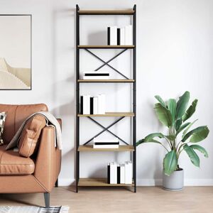 Borough Wharf Bookcase Black Oak 80 X 30 X 153 Cm Engineered Wood Light Brown (5 Shelves) 188cm H x 60cm W x 30cm D Borough Wharf Bookcase Black Oak 80 X 30 X 153 Cm Engineered Wood Light Brown (5 Shelves) 188cm H x 60cm W x 30cm D