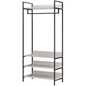 Borough Wharf Alva Open Wardrobe with 4 Shelves White Oak 80cm L Borough Wharf Alva Open Wardrobe with 4 Shelves White Oak 80cm L