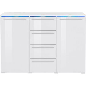 Metro Amber 26 Sideboard Cabinet With Led - Black Gloss White 92cm H X 132cm W X 40cm D Metro Amber 26 Sideboard Cabinet With Led - Black Gloss White 92cm H X 132cm W X 40cm D