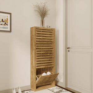 Alpen Home Angelito 3-Door Tall Shoe Storage Hallway Cabinet Medium Wood 18 Alpen Home Angelito 3-Door Tall Shoe Storage Hallway Cabinet Medium Wood 18