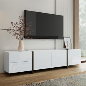 Latitude Run Tv Stand With 4 Doors And 1 Drawer White/Black 75" Latitude Run Tv Stand With 4 Doors And 1 Drawer White/Black 75"