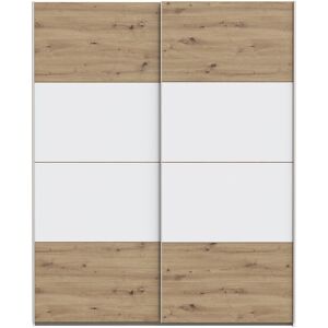 17 Stories Timeless Wardrobe with 2 Sliding Doors, Engineered Wood, Light Oak Finish / White, 170.3cm W x 210.5cm H x 61.2cm D Light oak/White 210.5cm H x 170.3cm W x 61.2cm D 17 Stories Timeless Wardrobe with 2 Sliding Doors, Engineered Wood, Light Oak Finish / White, 170.3cm W x 210.5cm H x 61.2cm D Light oak/White 210.5cm H x 170.3cm W x 61.2cm D