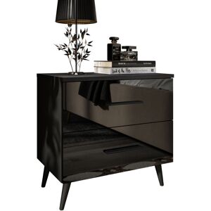 Fairmont Park Wyandotte Manufactured Wood Bedside Table Black;Black/ High -gloss black 55cm H X 55cm W X 37cm D Fairmont Park Wyandotte Manufactured Wood Bedside Table Black;Black/ High -gloss black 55cm H X 55cm W X 37cm D
