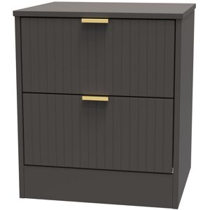 Canora Grey Barriner 2 Drawer Bedside Cabinet With Gold Handles (Ready Assembled) Graphite Black 53cm H X 45cm W X 40cm D Canora Grey Barriner 2 Drawer Bedside Cabinet With Gold Handles (Ready Assembled) Graphite Black 53cm H X 45cm W X 40cm D