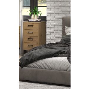 Ebern Designs Frankenberry Industrial Design 4 Drawer Narrow Compact Chest of Drawers Pine 90.3cm H X 45cm W X 39.5cm D Ebern Designs Frankenberry Industrial Design 4 Drawer Narrow Compact Chest of Drawers Pine 90.3cm H X 45cm W X 39.5cm D