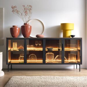Metro Lumi Display Glass-Fronted Sideboard Cabinet 181cm - Built-In LED Lighting for Modern Homes Oak Dunin 83cm H X 181cm W X 39cm D Metro Lumi Display Glass-Fronted Sideboard Cabinet 181cm - Built-In LED Lighting for Modern Homes Oak Dunin 83cm H X 181cm W X 39cm D
