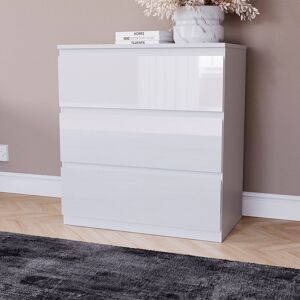17 Stories Oslo 3 Drawer High Gloss Chest, (FSC 100%) Bedroom Home Furniture White 77cm H X 70cm W X 40cm D 17 Stories Oslo 3 Drawer High Gloss Chest, (FSC 100%) Bedroom Home Furniture White 77cm H X 70cm W X 40cm D
