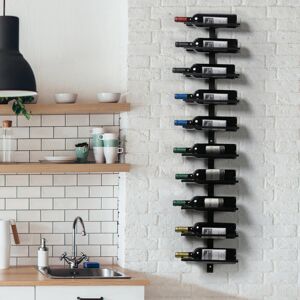Latitude Run Sherwen 9 Bottle Wall Mounted Wine Bottle Rack Black 126cm H X 27cm W X 10.5cm D Latitude Run Sherwen 9 Bottle Wall Mounted Wine Bottle Rack Black 126cm H X 27cm W X 10.5cm D