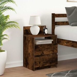 Latitude Run Bedside Cabinet With 2 Drawers 40X33x60 Cm Smoked Oak 60cm H X 40cm W X 33cm D Latitude Run Bedside Cabinet With 2 Drawers 40X33x60 Cm Smoked Oak 60cm H X 40cm W X 33cm D