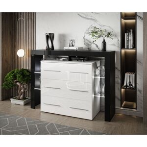 Ivy Bronx Ametra 6 Drawer 140Cm W Tallboy White/Black 101cm H X 140cm W X 45cm D Ivy Bronx Ametra 6 Drawer 140Cm W Tallboy White/Black 101cm H X 140cm W X 45cm D