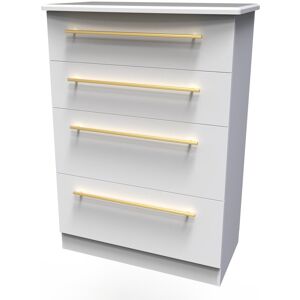 Ebern Designs Fully Assembled Madeenah 4 - Drawer Chest of Drawers White Ash 107.5cm H X 76.5cm W X 41.5cm D Ebern Designs Fully Assembled Madeenah 4 - Drawer Chest of Drawers White Ash 107.5cm H X 76.5cm W X 41.5cm D