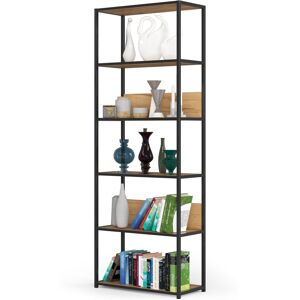 Borough Wharf Bookcase Black;Tan (6 shelves) 192cm H x 70cm W x 32cm D Borough Wharf Bookcase Black;Tan (6 shelves) 192cm H x 70cm W x 32cm D