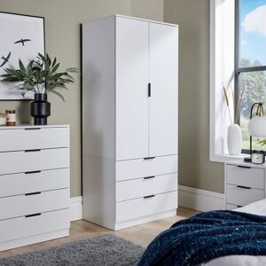 BigFurnitureWarehouse Phoenix 2 Door 3 Drawer Hanging Rail Bedroom Storage Wardrobe White 181cm H X 75cm W X 50cm D BigFurnitureWarehouse Phoenix 2 Door 3 Drawer Hanging Rail Bedroom Storage Wardrobe White 181cm H X 75cm W X 50cm D