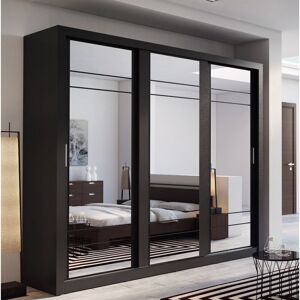 Zipcode Design Creekbluff 3 Door Sliding Wardrobe Black Matte 215cm H X 250cm W X 60cm D Zipcode Design Creekbluff 3 Door Sliding Wardrobe Black Matte 215cm H X 250cm W X 60cm D