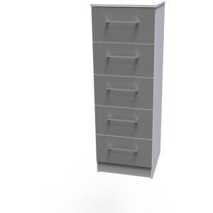 Latitude Run Fully Assembled Oteri 5 - Drawer Chest of Drawers Uniform Grey Gloss/White 107.5cm H X 39.5cm W X 41.5cm D Latitude Run Fully Assembled Oteri 5 - Drawer Chest of Drawers Uniform Grey Gloss/White 107.5cm H X 39.5cm W X 41.5cm D
