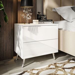 Corrigan Studio Donnington 2 Drawer Bedside Table White 55cm H X 55cm W X 37cm D Corrigan Studio Donnington 2 Drawer Bedside Table White 55cm H X 55cm W X 37cm D