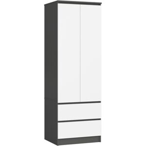 17 Stories S90 wardrobe in graphite gray, with two doors and four levels Natural 180cm H x 60cm W x 51cm D 17 Stories S90 wardrobe in graphite gray, with two doors and four levels Natural 180cm H x 60cm W x 51cm D