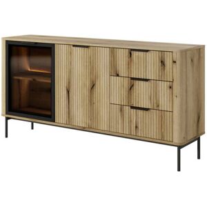 Alpen Home Elegant Eara Display Sideboard Cabinet 163cm - Spacious Storage Solution Oak 81cm H X 163cm W X 38cm D Alpen Home Elegant Eara Display Sideboard Cabinet 163cm - Spacious Storage Solution Oak 81cm H X 163cm W X 38cm D