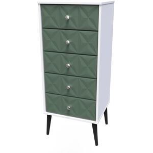 Corrigan Studio Fully Assembled Hermila 5 - Drawer Chest of Drawers Labrador Green/White 107.5cm H X 39.5cm W X 41.5cm D Corrigan Studio Fully Assembled Hermila 5 - Drawer Chest of Drawers Labrador Green/White 107.5cm H X 39.5cm W X 41.5cm D