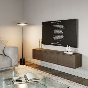 17 Stories Takiea Wall-Mounted TV Cabinet with Three Flap Doors 150 cm Wisconsin Walnut Brown Wood 65" 17 Stories Takiea Wall-Mounted TV Cabinet with Three Flap Doors 150 cm Wisconsin Walnut Brown Wood 65"