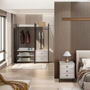 Swish Furniture Alva Open Wardrobe With 2 Drawers 3 Piece Bedroom Set White Swish Furniture Alva Open Wardrobe With 2 Drawers 3 Piece Bedroom Set White
