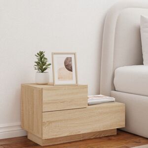 Metro Brigett Engineered Wood Bedside Table Sonoma Oak 40.5cm H X 36cm W X 70cm D Metro Brigett Engineered Wood Bedside Table Sonoma Oak 40.5cm H X 36cm W X 70cm D