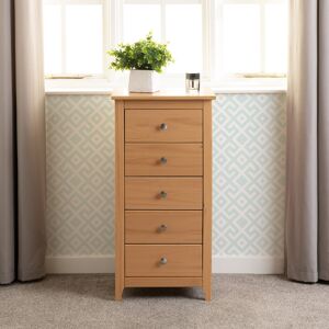Natur Pur Graham 5 - Drawer Chest of Drawers Brown 93.5cm H X 46cm W X 35cm D Natur Pur Graham 5 - Drawer Chest of Drawers Brown 93.5cm H X 46cm W X 35cm D