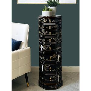 World Menagerie Mother of Pearl 8 Drawer Chest Black 100cm H X 32cm W X 32cm D World Menagerie Mother of Pearl 8 Drawer Chest Black 100cm H X 32cm W X 32cm D