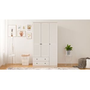 Lark Manor Kaylah Kaylah 3 Door Wardrobe White 180cm H X 105cm W X 52cm D Lark Manor Kaylah Kaylah 3 Door Wardrobe White 180cm H X 105cm W X 52cm D