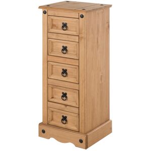 Brambly Cottage Bridewell 5 Drawer Bedside Table Antique Wax 89cm H X 35cm W X 33cm D Brambly Cottage Bridewell 5 Drawer Bedside Table Antique Wax 89cm H X 35cm W X 33cm D