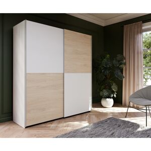 17 Stories Myrtil 2 Door Sliding Wardrobe Puccini oak with white;Puccini Oak/White 190cm H x 170cm W x 61cm D 17 Stories Myrtil 2 Door Sliding Wardrobe Puccini oak with white;Puccini Oak/White 190cm H x 170cm W x 61cm D