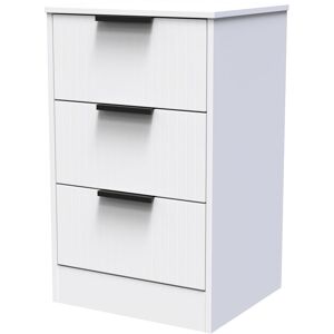 Brayden Studio Atsumi 3 Drawer Bedside Cabinet With Black Handles (Ready Assembled) White Matt 73cm H X 45cm W X 40cm D Brayden Studio Atsumi 3 Drawer Bedside Cabinet With Black Handles (Ready Assembled) White Matt 73cm H X 45cm W X 40cm D