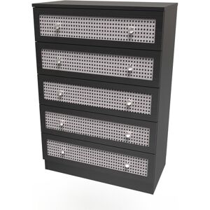 Brayden Studio Fully Assembled Alcalde 5 - Drawer Chest of Drawers Smooth Black 107.5cm H X 76.5cm W X 41.5cm D Brayden Studio Fully Assembled Alcalde 5 - Drawer Chest of Drawers Smooth Black 107.5cm H X 76.5cm W X 41.5cm D