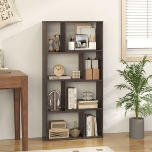 17 Stories 5-Tier Geometric Bookshelf With 8 Cubes Floor Standing Open Display Grey 120cm H X 60cm W X 20cm D 17 Stories 5-Tier Geometric Bookshelf With 8 Cubes Floor Standing Open Display Grey 120cm H X 60cm W X 20cm D
