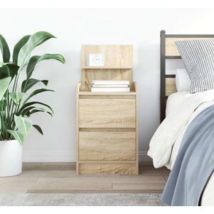 17 Stories Bedside Cabinet With 2 Drawers 38X34x80 Cm Sonoma Oak 80cm H X 38cm W X 34cm D 17 Stories Bedside Cabinet With 2 Drawers 38X34x80 Cm Sonoma Oak 80cm H X 38cm W X 34cm D