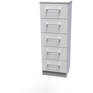 Latitude Run Fully Assembled Oteri 5 - Drawer Chest of Drawers White Gloss 107.5cm H X 39.5cm W X 41.5cm D Latitude Run Fully Assembled Oteri 5 - Drawer Chest of Drawers White Gloss 107.5cm H X 39.5cm W X 41.5cm D